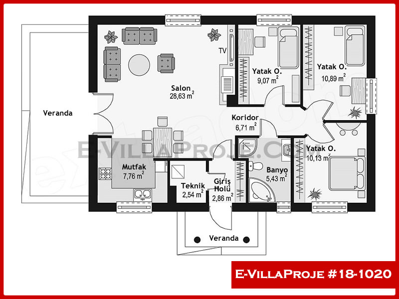 Model 18-1020 — 102 m², 1 storey thumbnail 2