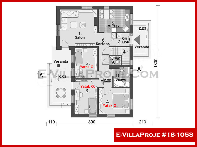 Modell 18-1058 — 102 m², 1 Geschoss thumbnail 2
