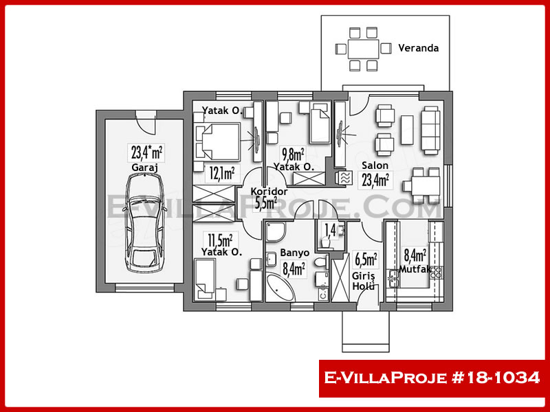Model 18-1034 — 106 m², 1 storey thumbnail 2