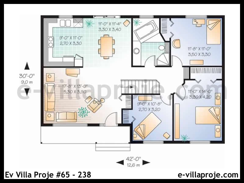 Model 65-238 — 107 m², 1 storey thumbnail 2
