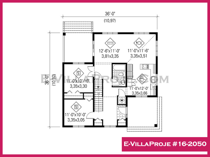Model 16-2050 — 108 m², 2 storeys thumbnail 2