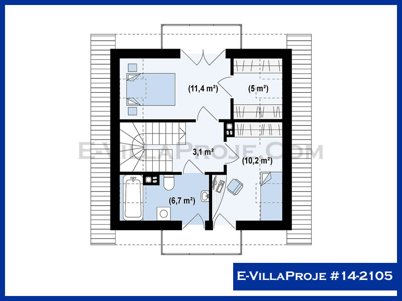 Model 14-2105 — 110 m², 2 storeys thumbnail 3