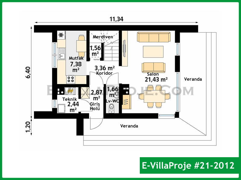 Model 21-2012 — 112 m², 2 storeys thumbnail 2