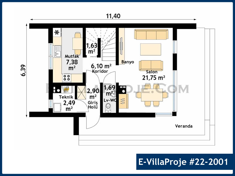 Model 22-2001 — 113 m², 2 storeys thumbnail 2
