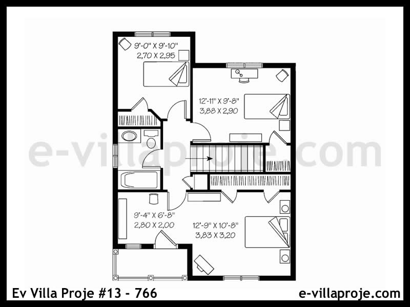 Model 13-766 — 119 m², 2 storeys thumbnail 3