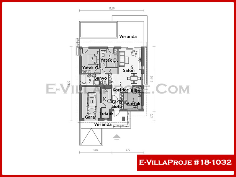 Model 18-1032 — 120 m², 1 storey thumbnail 2