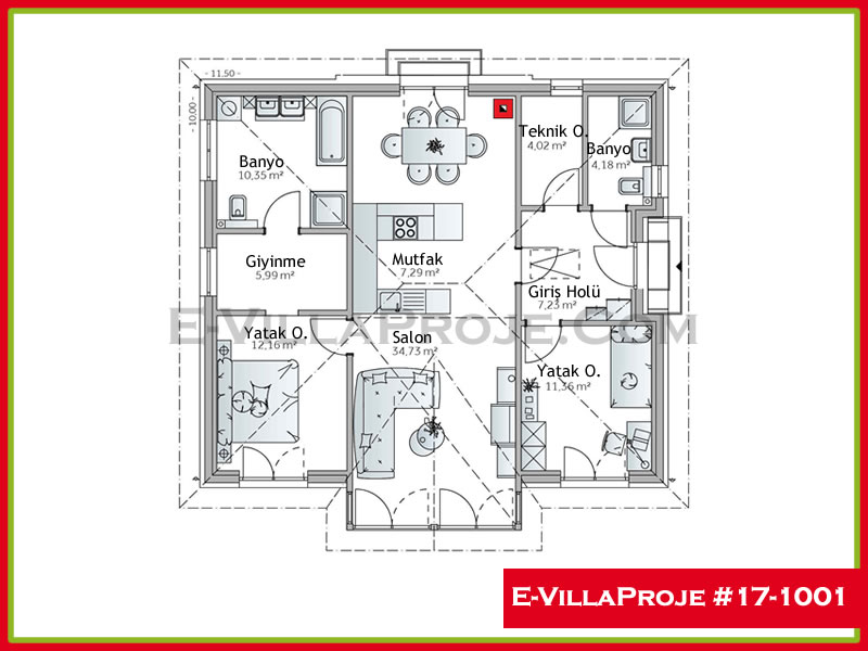 Model 17-1001 — 121 m², 1 storey thumbnail 2
