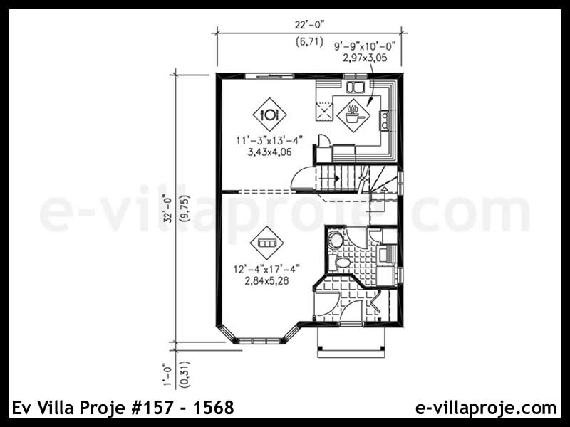 Model 157-1568 — 122 m², 2 storeys thumbnail 2