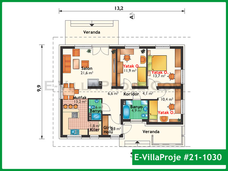 Modell 21-1030 — 122 m², 1 Geschoss thumbnail 2