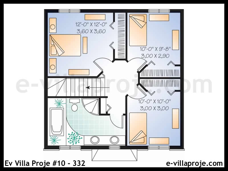 Model 10-332 — 123 m², 2 storeys thumbnail 3