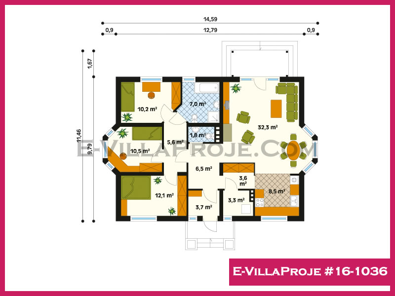 Model 16-1036 — 128 m², 1 storey thumbnail 2