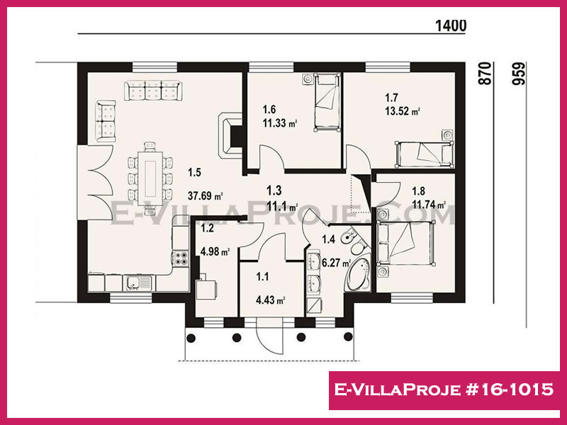 Model 16-1015 — 129 m², 1 storey thumbnail 2