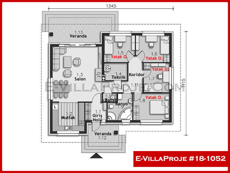 Model 18-1052 — 131 m², 1 storey thumbnail 2