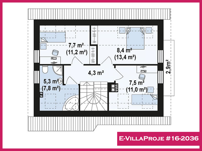 Model 16-2036 — 136 m², 2 storeys thumbnail 3