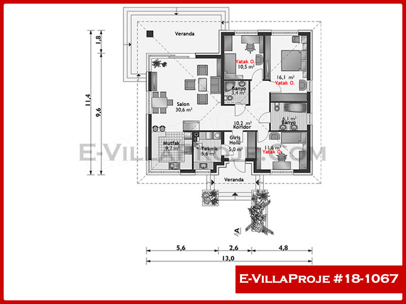 Model 18-1067 — 137 m², 1 storey thumbnail 2