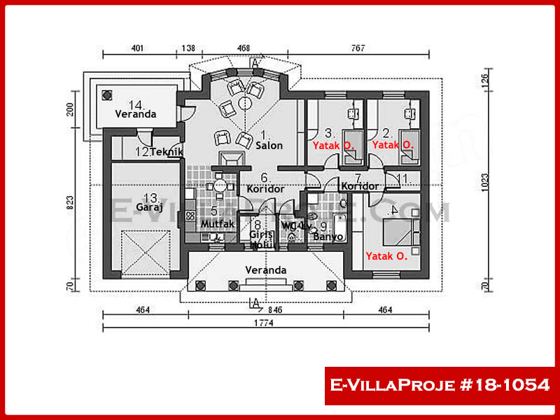 Model 18-1054 — 139 m², 1 storey thumbnail 2