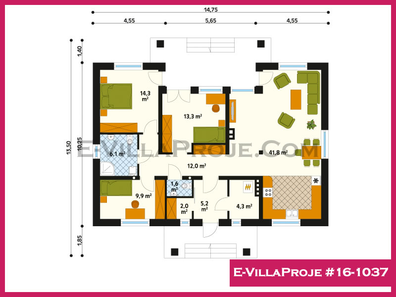 Model 16-1037 — 143 m², 1 storey thumbnail 2