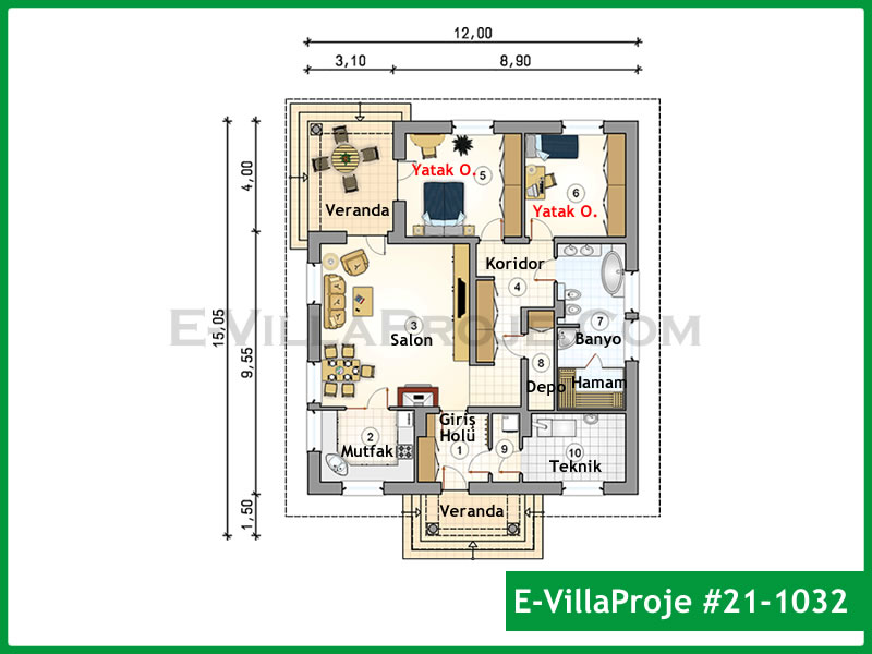 Model 21-1032 — 150 m², 1 storey thumbnail 2