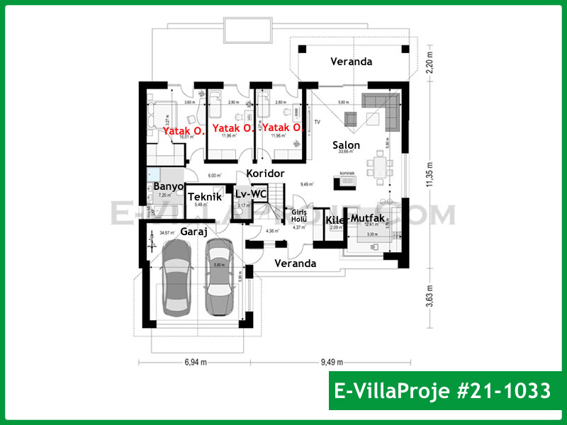 Model 21-1033 — 160 m², 1 storey thumbnail 2