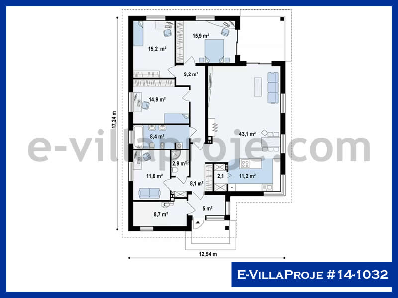 Modell 14-1032 — 192 m², 1 Geschoss thumbnail 2