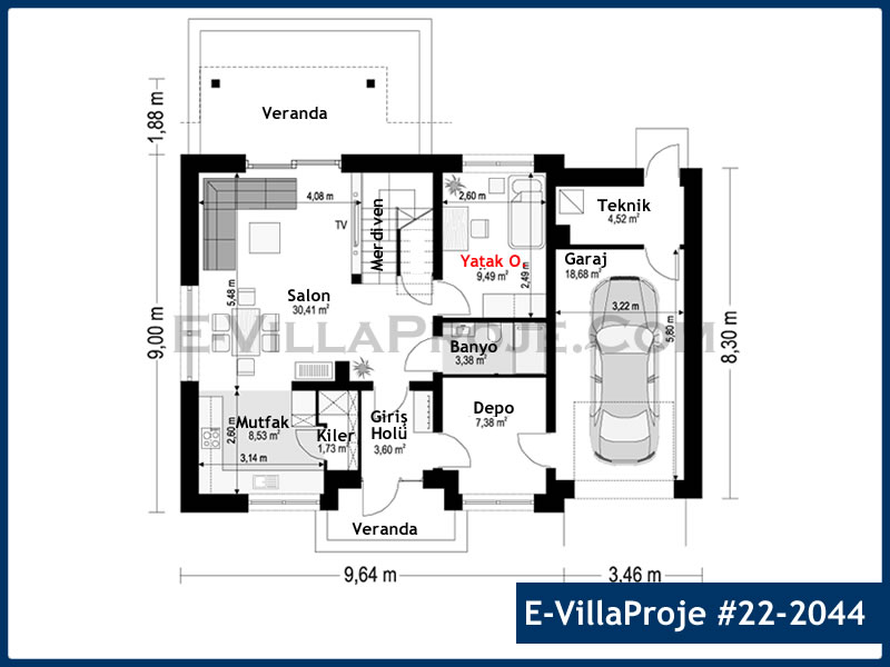 Modell 22-2044 — 206 m², 2 Geschosse thumbnail 2