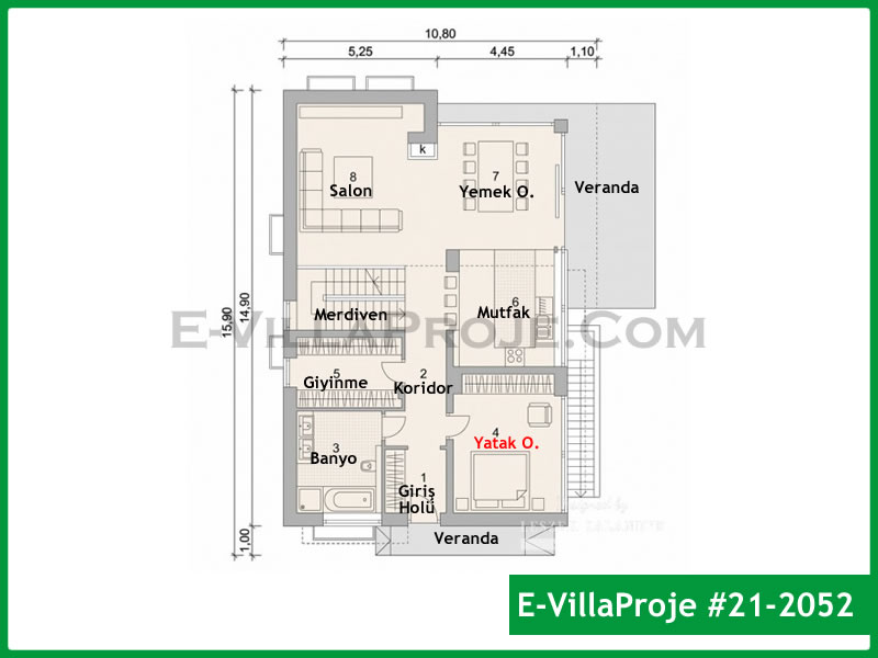 Modell 21-2052 — 236 m², 2 Geschosse thumbnail 2