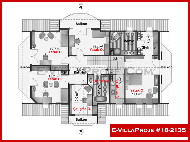 Model 18-2135 — 261 m², 2 storeys thumbnail 3