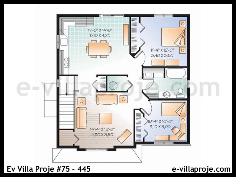 Model 75-445 — 286 m², 3 storeys thumbnail 3