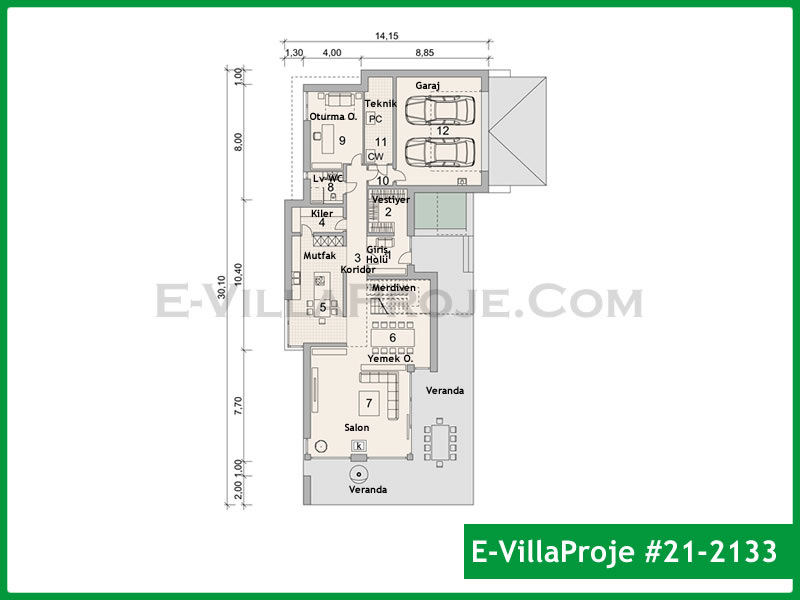 Modell 21-2133 — 401 m², 2 Geschosse thumbnail 2