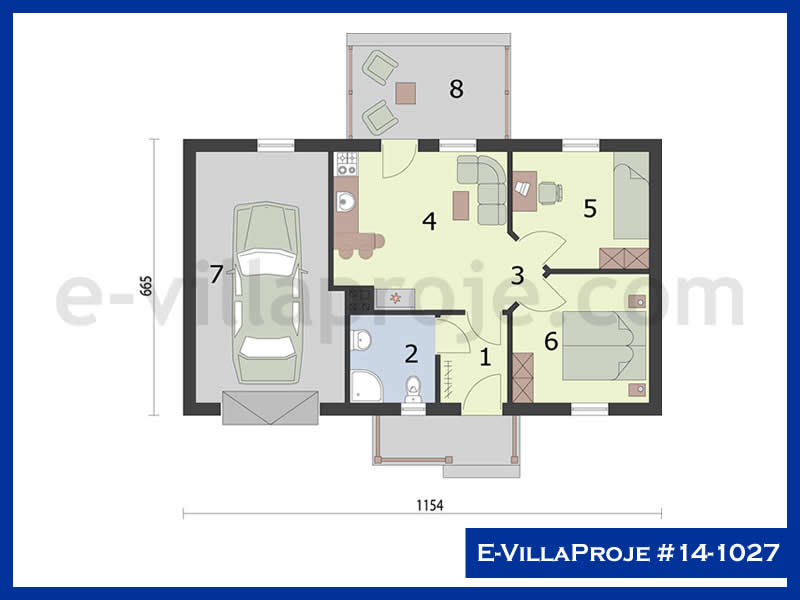 Model 14-1027 — 57 m², 1 storey thumbnail 2