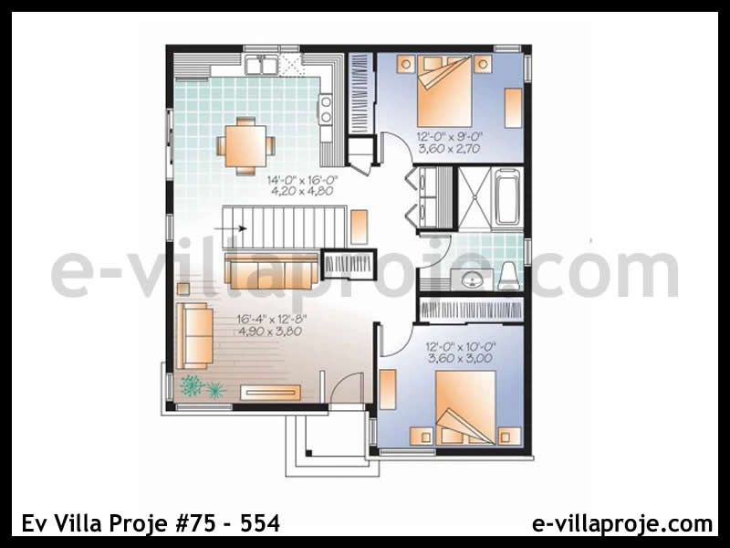 Model 75-554 — 87 m², 1 storey thumbnail 2