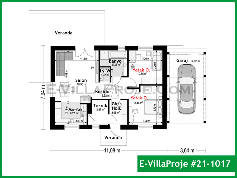 Model 21-1017 — 88 m², 1 storey thumbnail 2