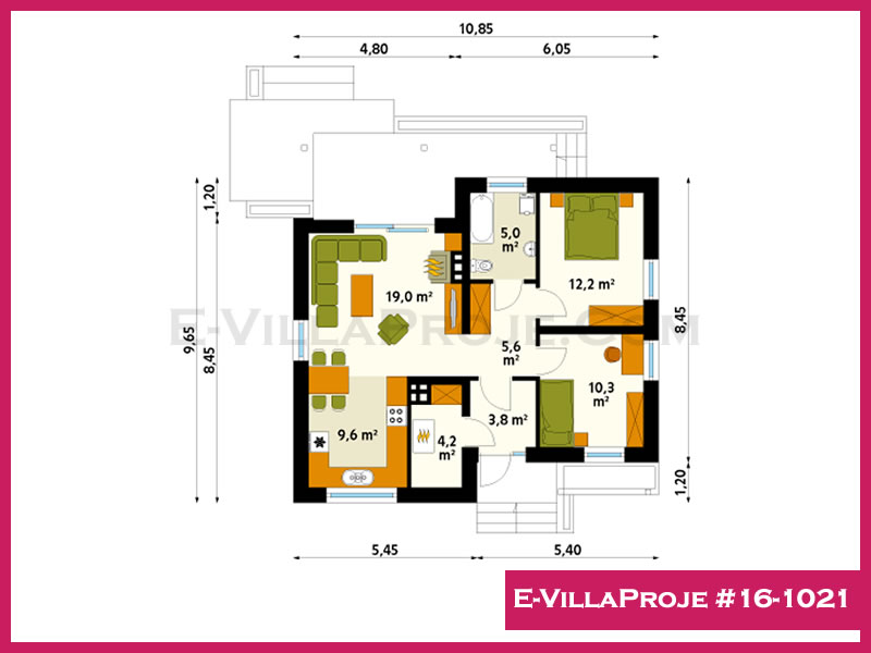 Model 16-1021 — 93 m², 1 storey thumbnail 2