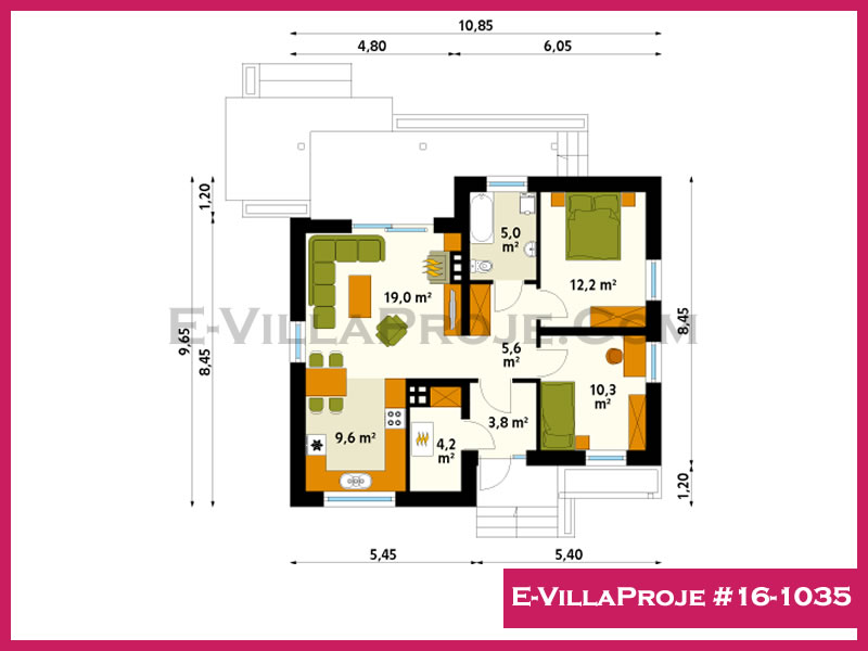 Model 16-1035 — 93 m², 1 storey thumbnail 2