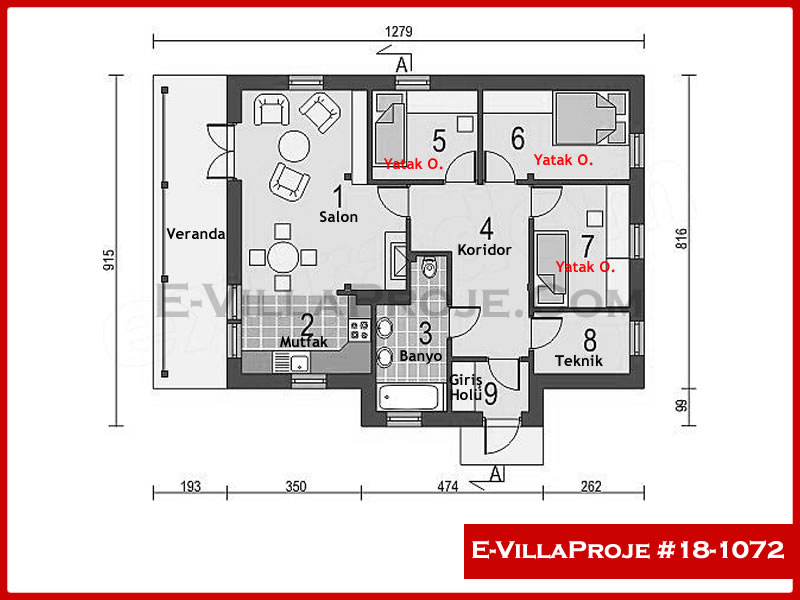 Model 18-1072 — 94 m², 1 storey thumbnail 2