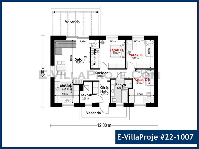 Model 22-1007 — 96 m², 1 storey thumbnail 2